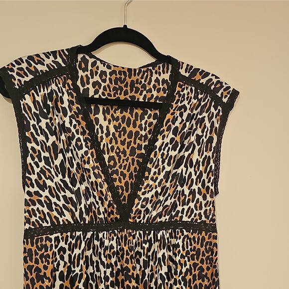 60’s Vanity Fair Leopard Print Nylon Nightgown Women’s Slip Maxi Dress - Picture 1 of 5